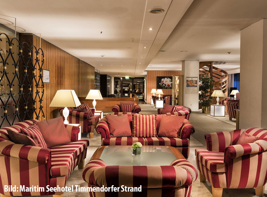 Die moderne Lobby des Maritim Seehotels beim Krimidinner Timmendorfer Strand